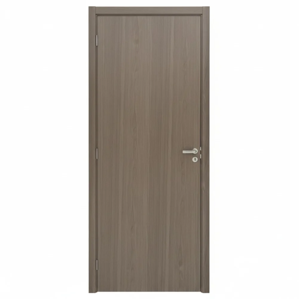 Porta Lisa de Madeira Cinza com Batente