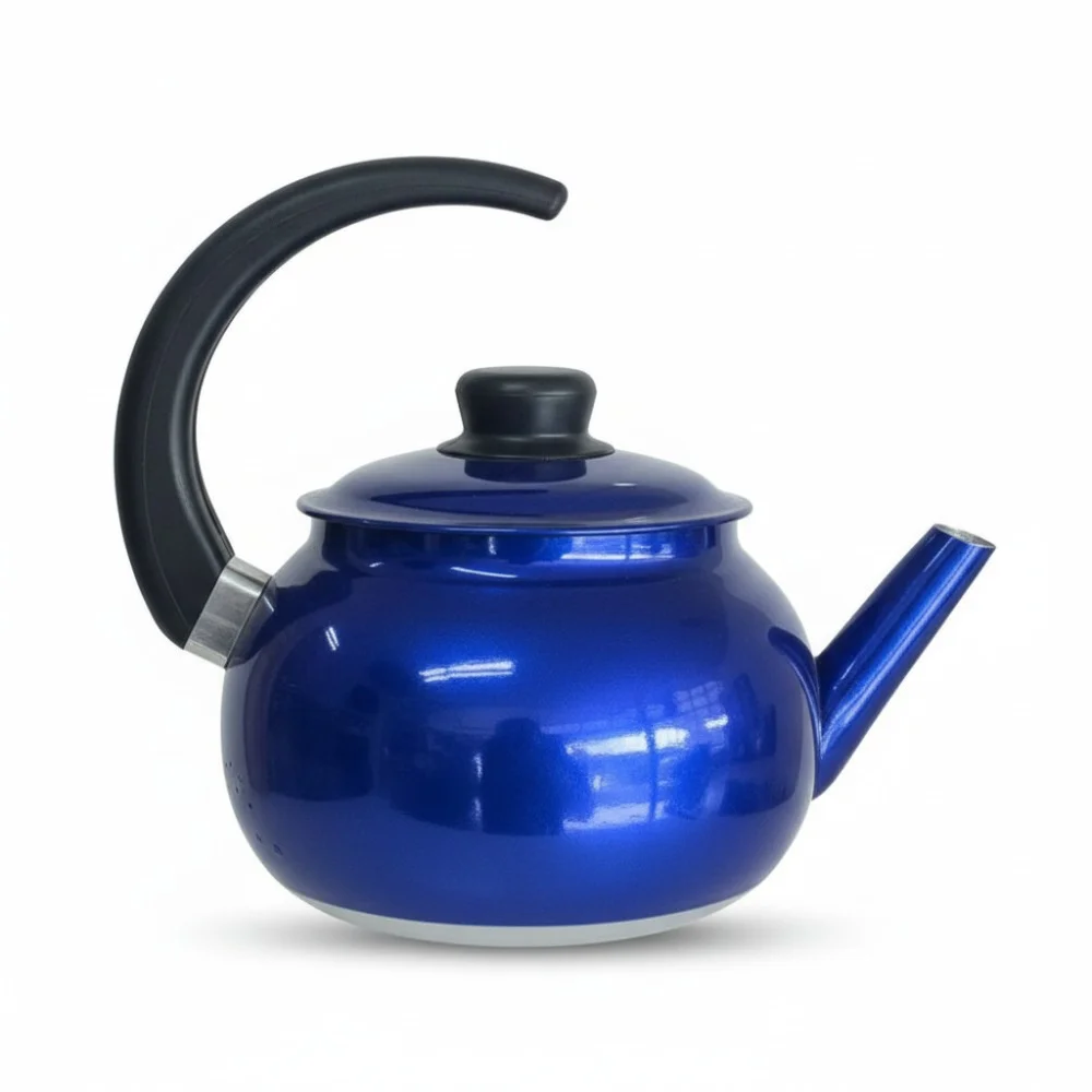 Chaleira Esmaltada Azul com Tampa e Alça